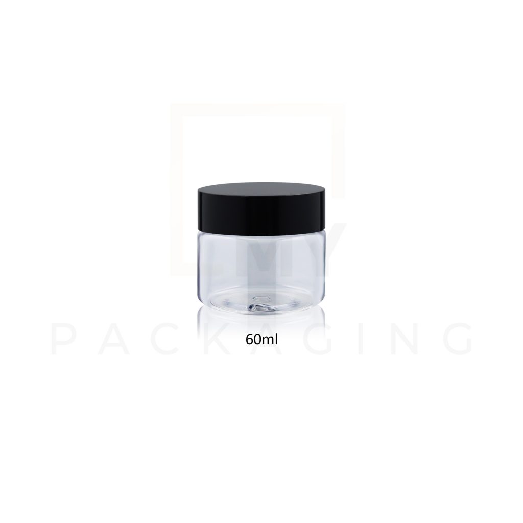 CREAM JAR - TRANSPARENT+BLACK CAP