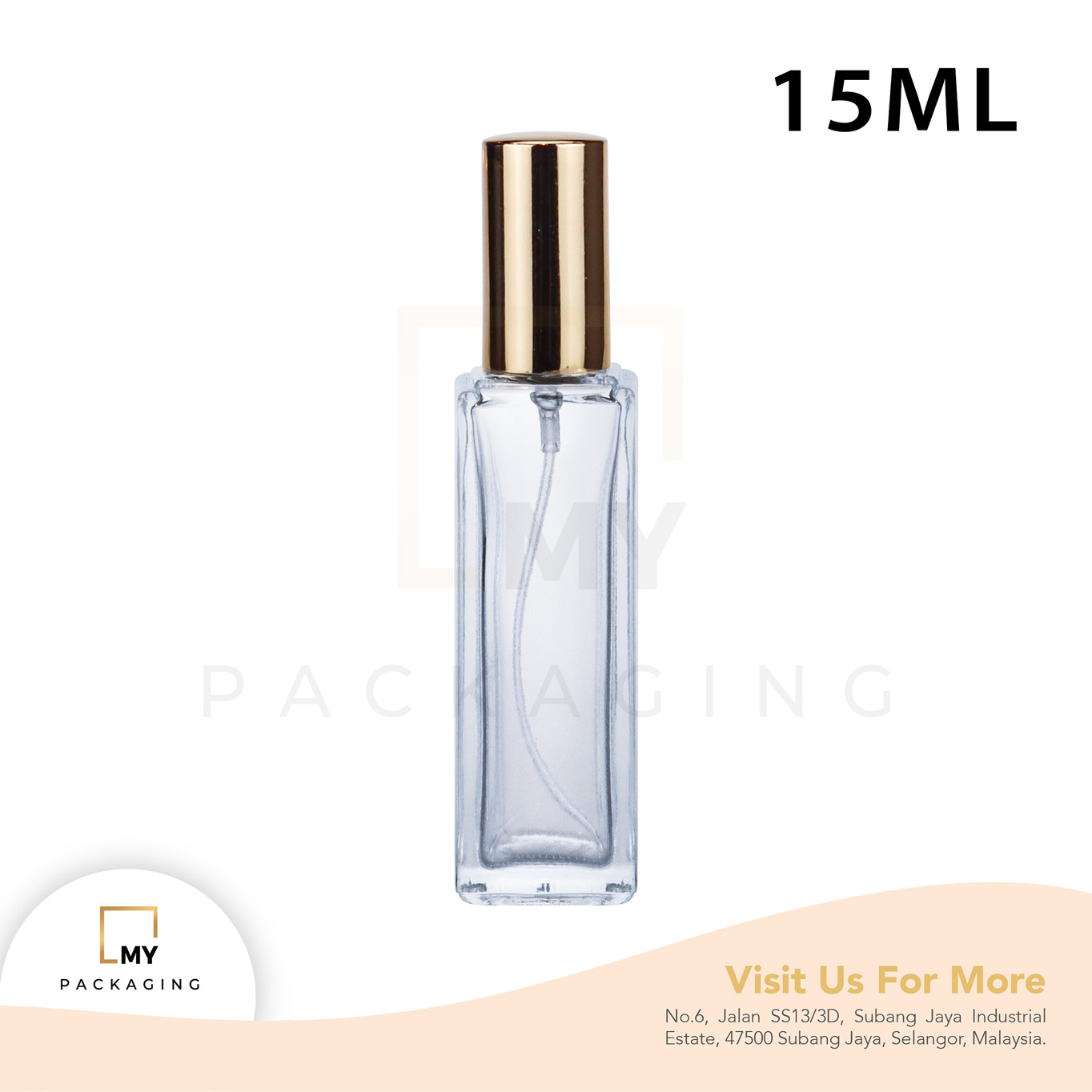 PERFUME BOTTLE- TRANSPARENT+GOLD - My Packaging Sdn Bhd