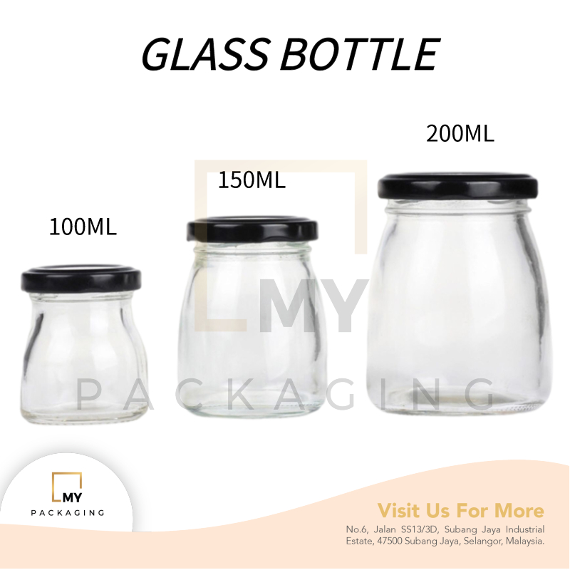 mini 100ml clear round pudding jar